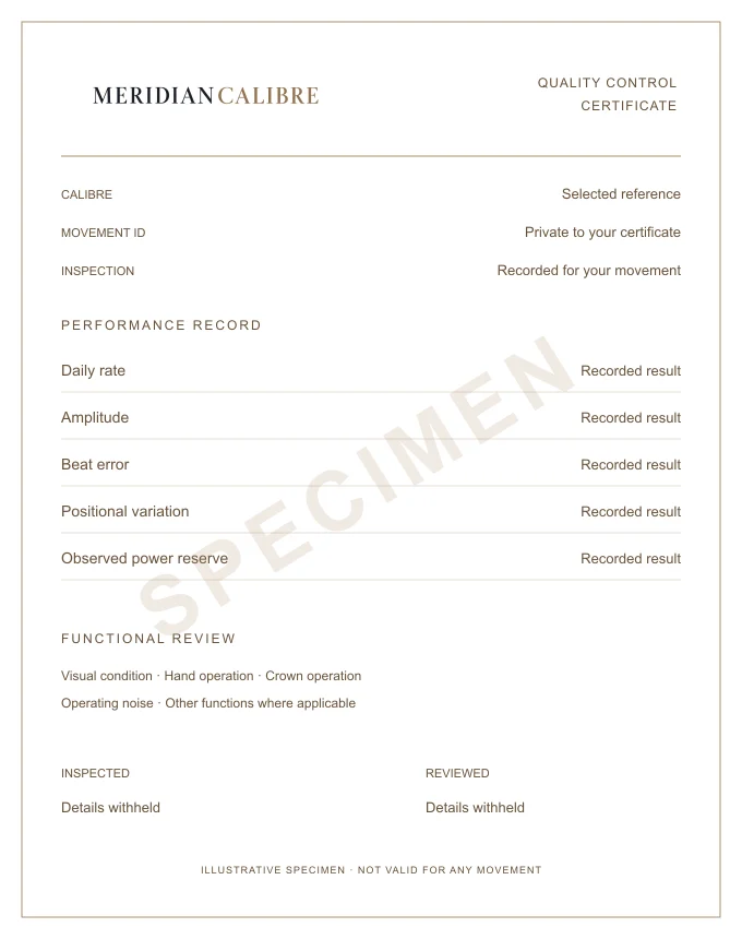 Public specimen · Actual measurements and identifying details omitted.